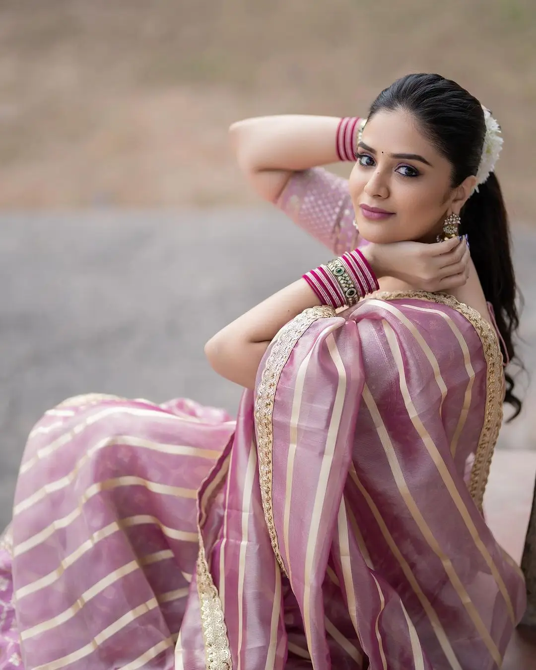 ZeeTV Actress Sreemukhi in Pink Lehenga Choli